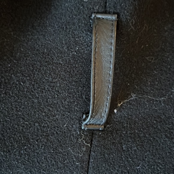 Mackage NORI 2-in-1 double face wool coat with shearling bib/ leather belt. - Picture 8 of 16